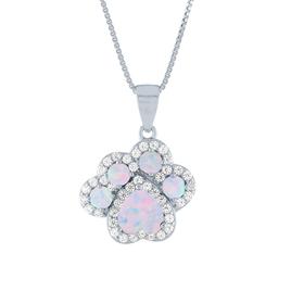 Gemstone Classics(tm) Sterling Silver Simulated Opal Dog Pendant