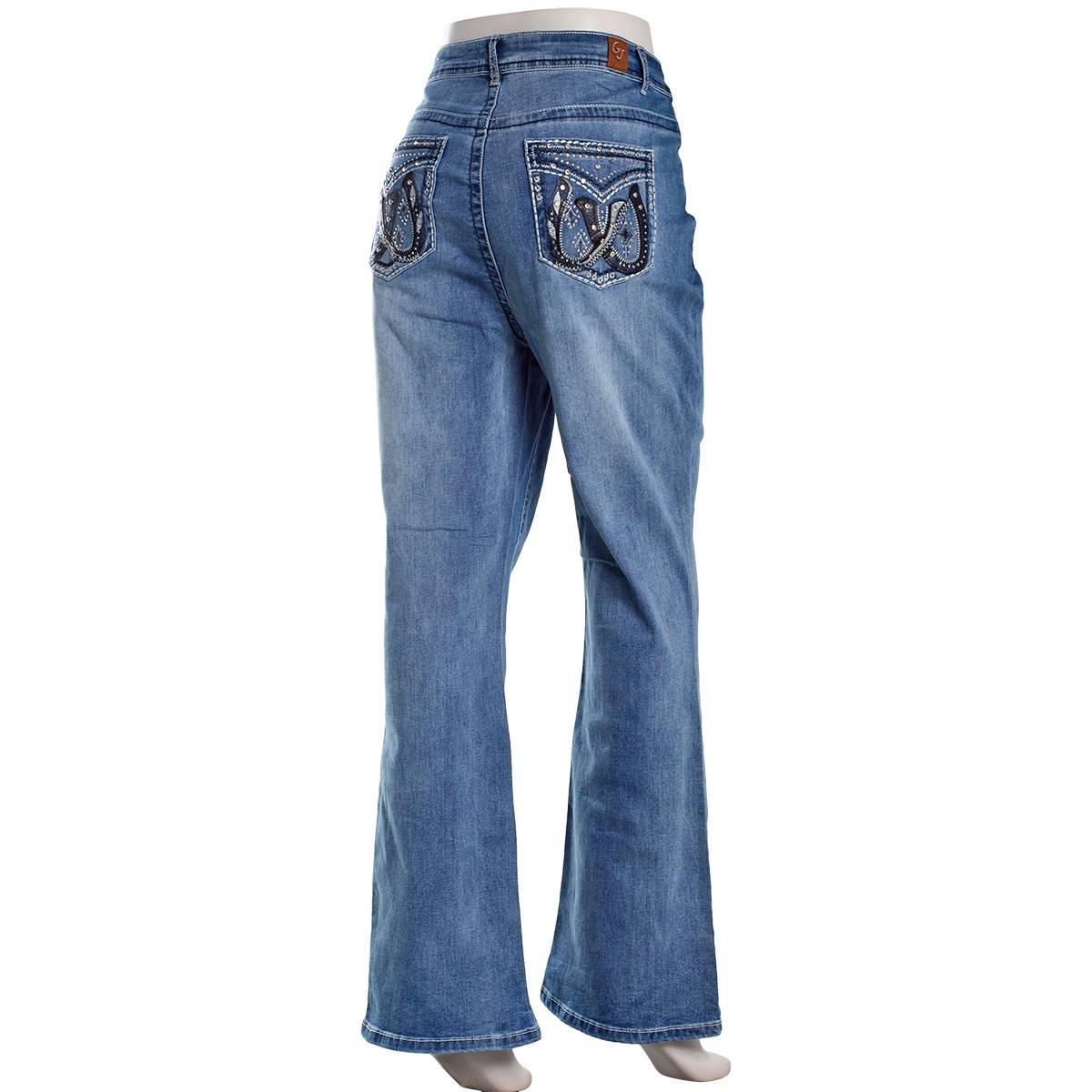 Juniors Plus Gogo Jeans High Rise Bootcut Jeans w/ Rhinestones