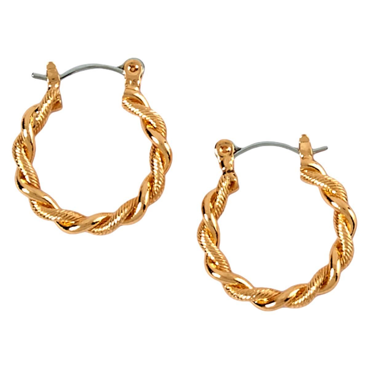 Design Collection Gold Rope Twist Hoop Earrings