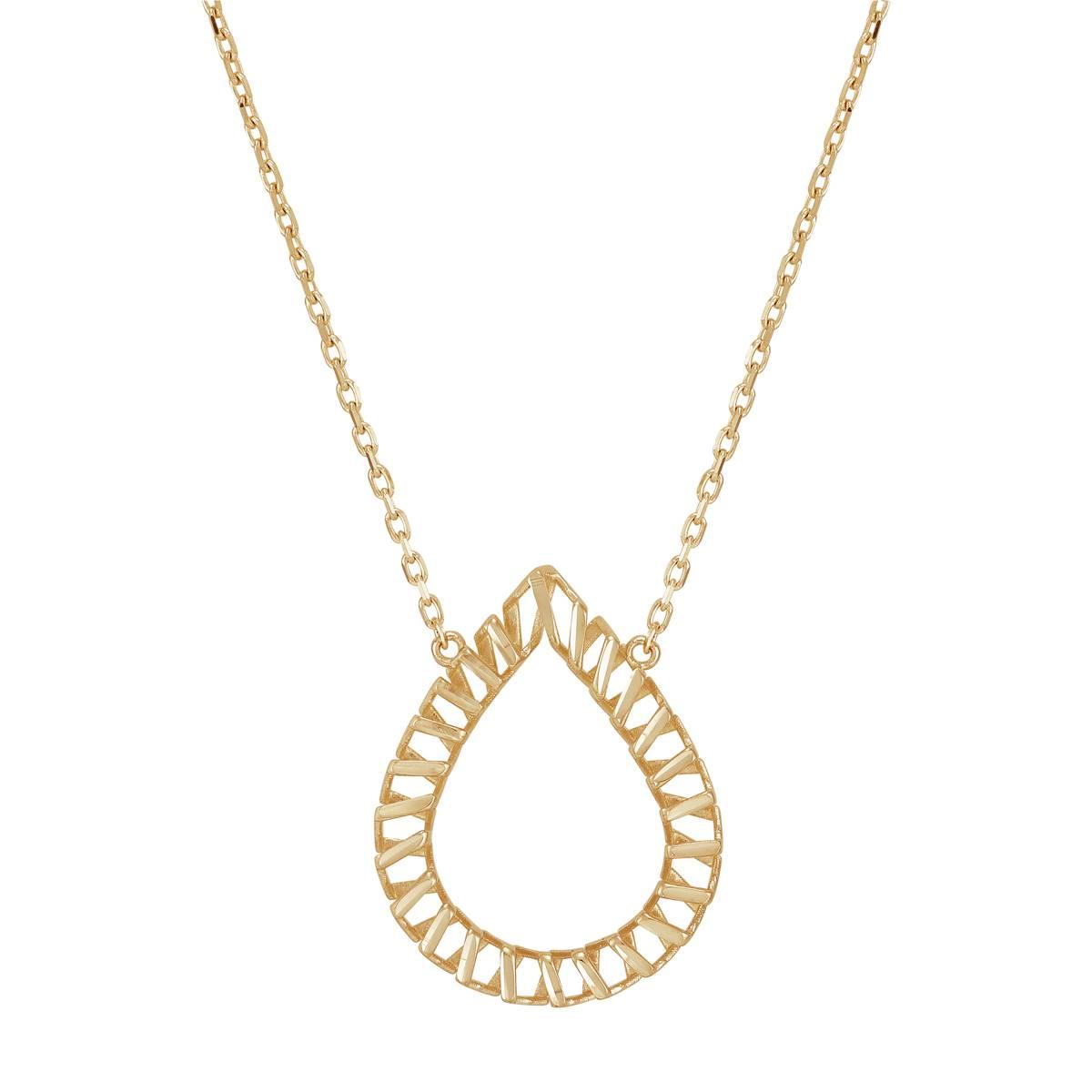 Gold Classics(tm) Teardrop Station on Forzantina Chain Necklace