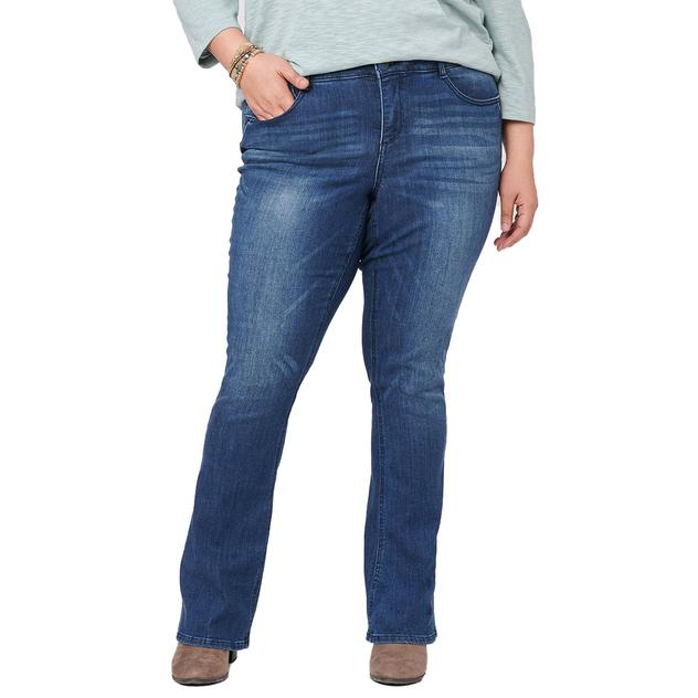 Plus Size Democracy “Ab”solution® Itty Bitty Bootcut Blue Jeans