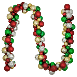 Northlight 6ft. Shatterproof Traditional Christmas Ball Garland