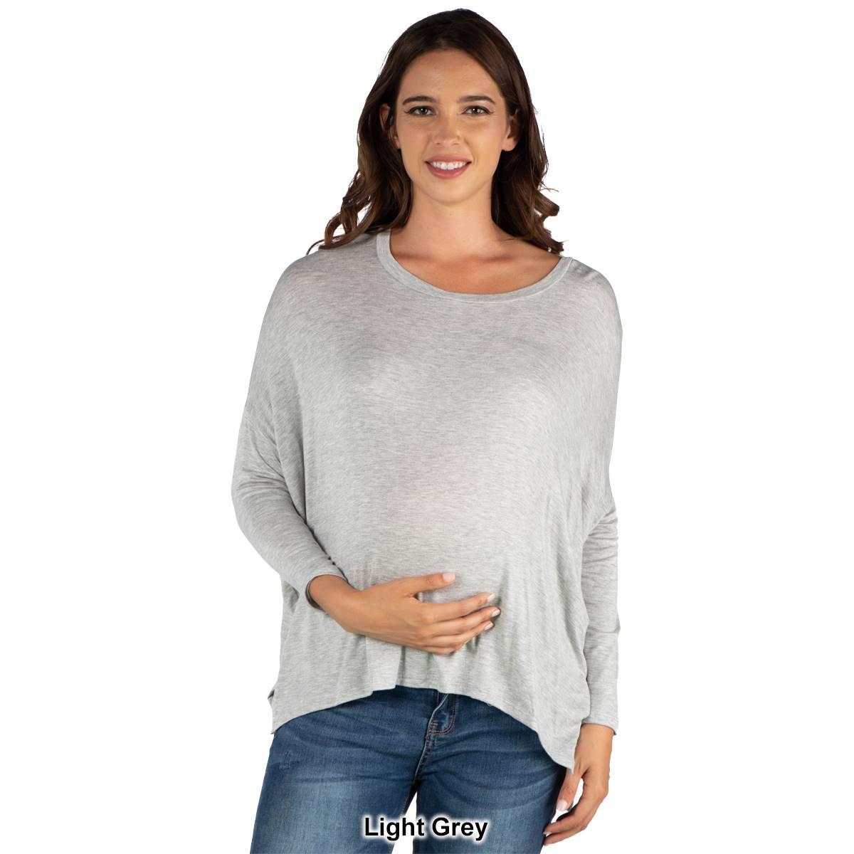 Plus Size 24/7 Comfort Apparel Oversized Maternity Dolman Top