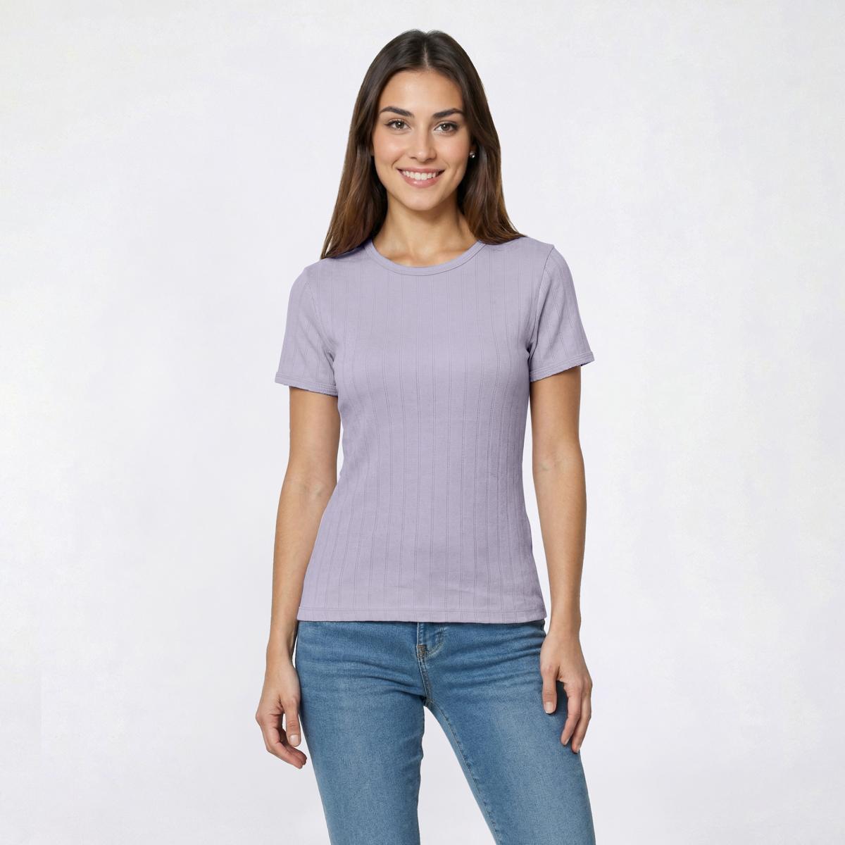 Petite Architect(R) Short Sleeve Drop Needle Pointelle Tee
