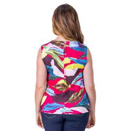 Womens 24/7 Comfort Apparel Floral Sleeveless Blouse