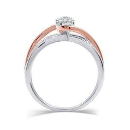 Loveblooms™ Two-Tone 1/4cttw. Diamond Halo Bypass Bridal Set