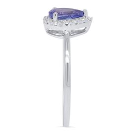 Gemstone Classics™ Pear Tanzanite Lab Grown Diamond Accent Ring