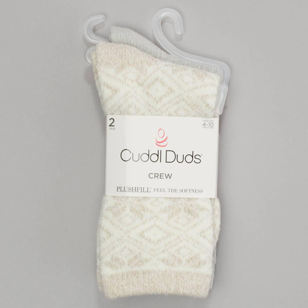 Womens Cuddl Duds 2Pk Dia Rib Boot 24.00