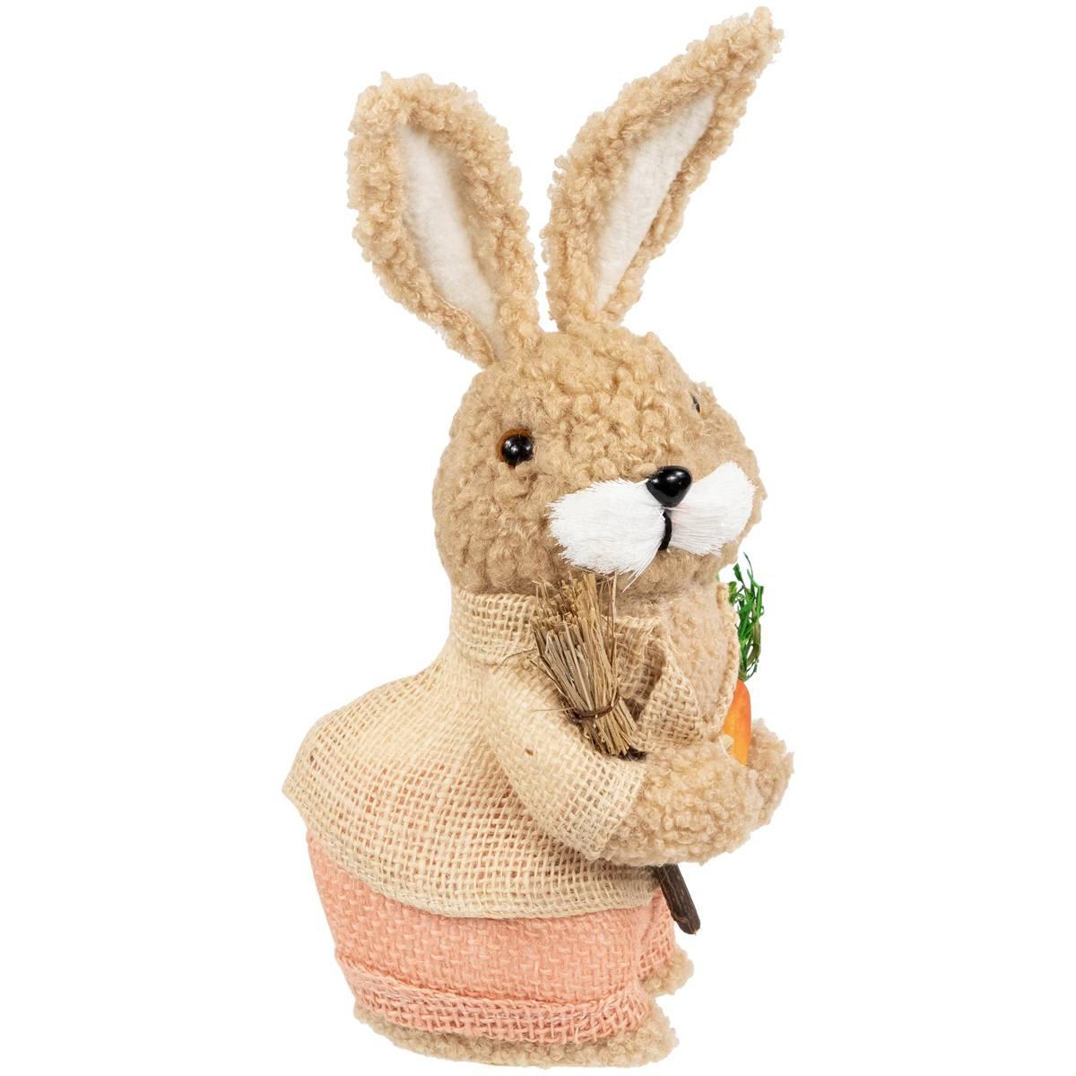 Northlight Seasonal Plush Boy Rabbit w/ Carrots Easter Figurine