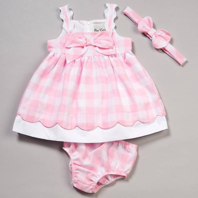 Baby Girl (3-24M) Rare Editions Gingham Bow Dress