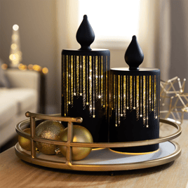 Northlight LED Glass Candle with Stars Christmas Decoration
