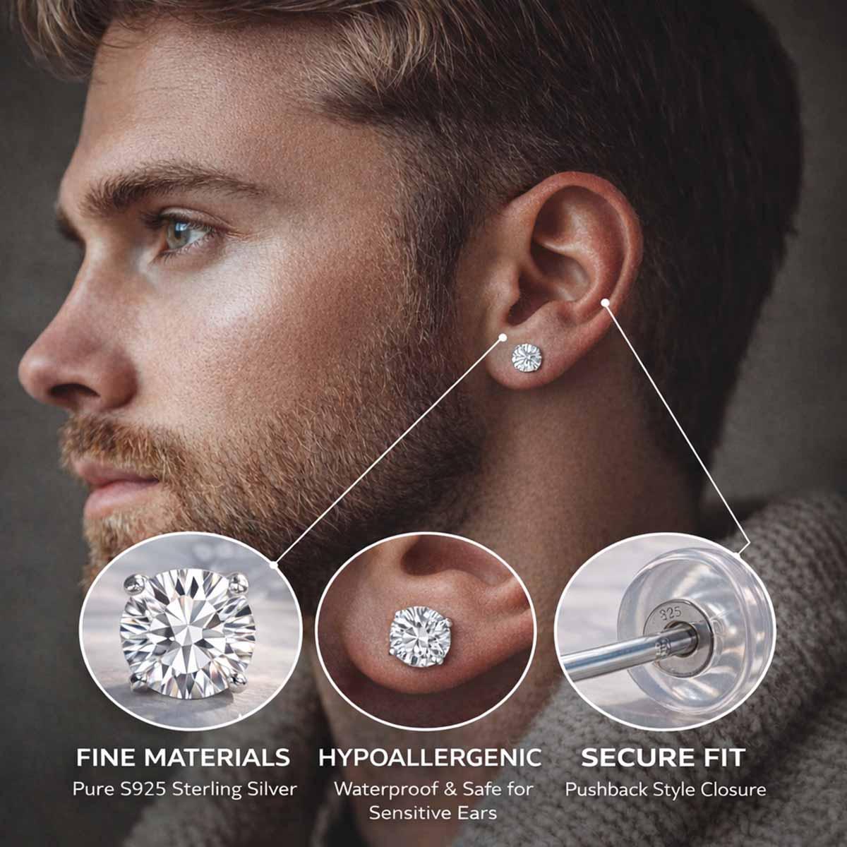 Saffron 1ctw. Moissanite Stud Earring