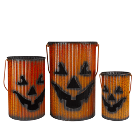 Northlight 3pc. Metal Jack O'' Lantern Halloween Lantern Set