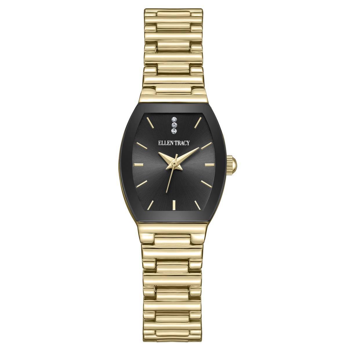 Womens Ellen Tracy Gold-Tone Tonneau Bracelet Watch - ET5464GD