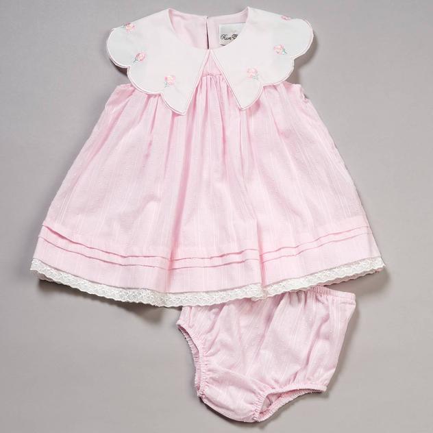 Baby Girl (12-24M) Rare Editions Scallop Floral Embellished Dress