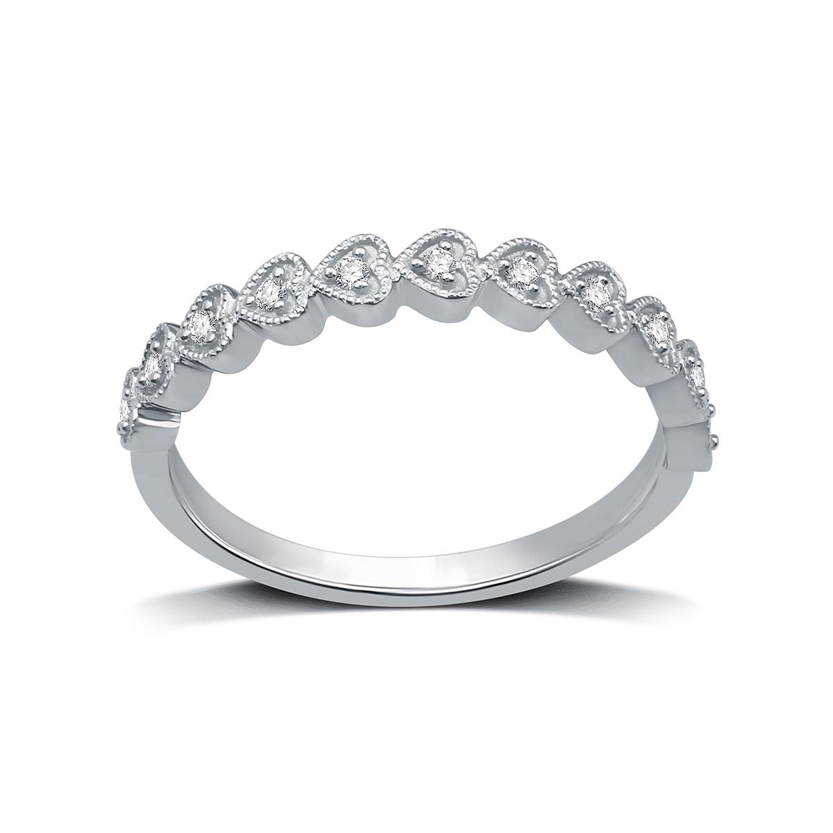 Endless Affection(tm) 1/10ctw. Diamond Sterling Silver Heart Band