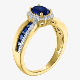 Gemstone Classics™ Lab Created Sapphire & White Sapphire Ring