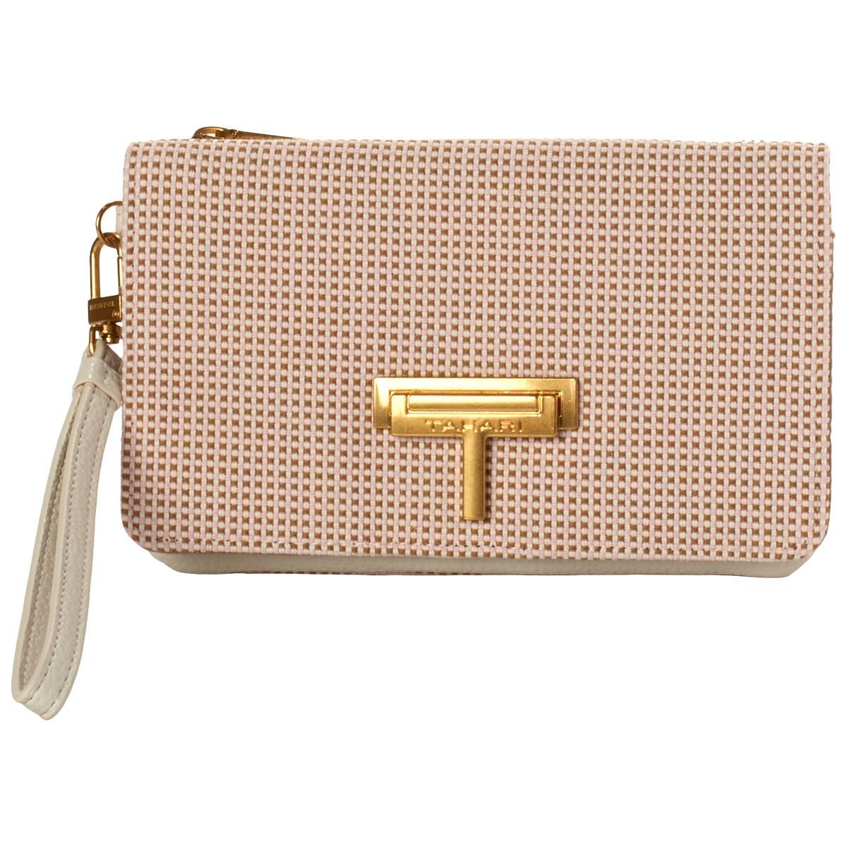 Womens Tahari Woven Large Flap Wristlet