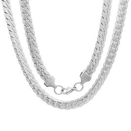 Mens Steeltime Stainless Steel Flat Curb Chain Necklace