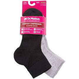 Womens Dr. Motion 2pk.. Solid Quarter Compression Socks