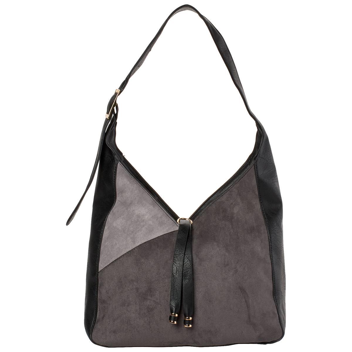 DS Fashion Ultra Suede Color Block Hobo w/ Tassel