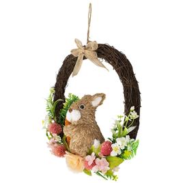Northlight Seasonal Floral Grapevine & Bunny Easter Wreath