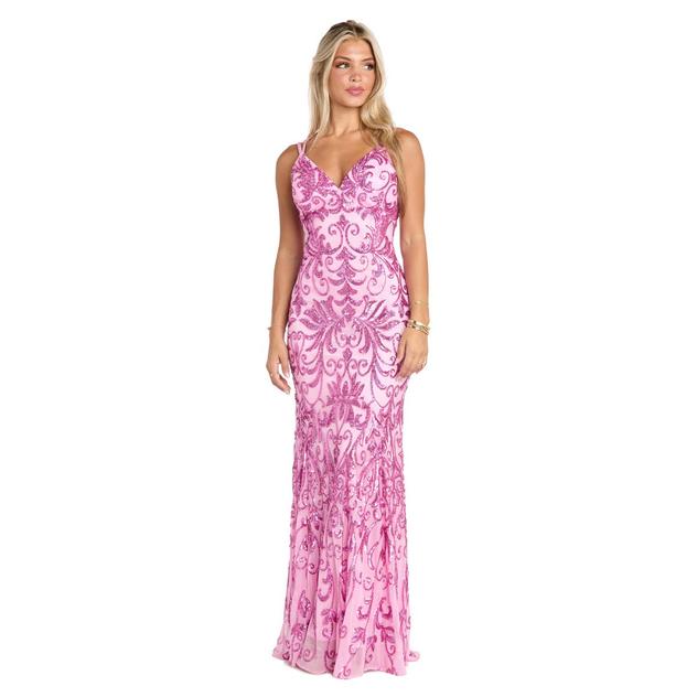 Juniors Morgan & Co. Sequin Contrast Sequin Lace-Up Sheath Dress
