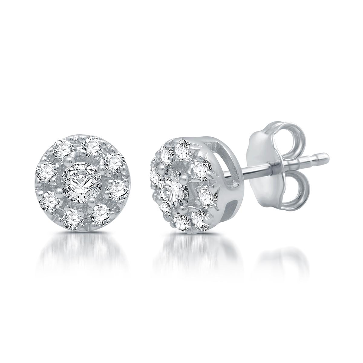 Nova Star® Sterling Silver 1/4ctw. Lab Grown Diamond Earrings