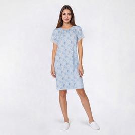 Plus Size Elizabeth & Nicole Short Sleeve Toile Keyhole Nightgown