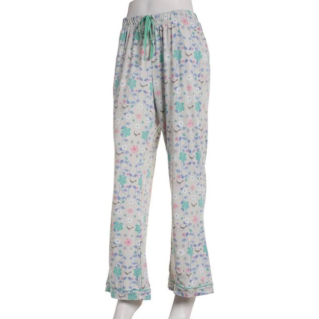 Petite MUK LUKS® Cloud Knit Bird & Floral Pajama Pants w/ Piping