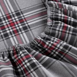 Kathy Ireland 100% Turkish Cotton Flannel Crimson Check Sheet Set