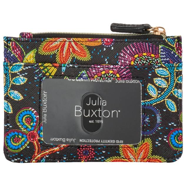 Womens Buxton Sequin Flower Slot Coin Case