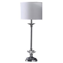 HomeRoots 26in. Silver Metal and Faux Crystal Table Lamp