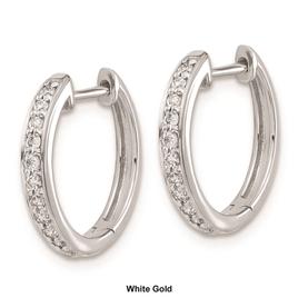 Pure Fire 14kt. Gold Polished 1/4ctw Diamond Hinged Hoop Earrings