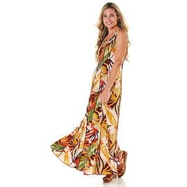 Womens Sami & Jo Sleeveless Leaf Keyhole Neck Maxi Dress