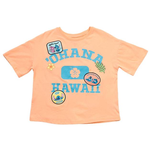 Girls (7-16) Disney Short Sleeve Hawaii Stitch Front & Back Tee