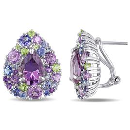 Sophia B Sterling Silver Cluster Teardrop Earrings