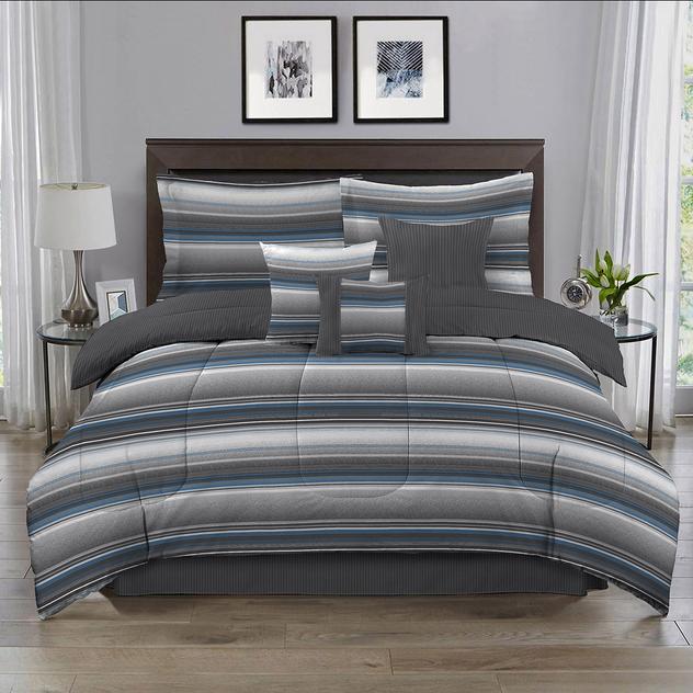 Ashley Cooper™ Cambridge Stripe 7pc. Reversible Comforter Set