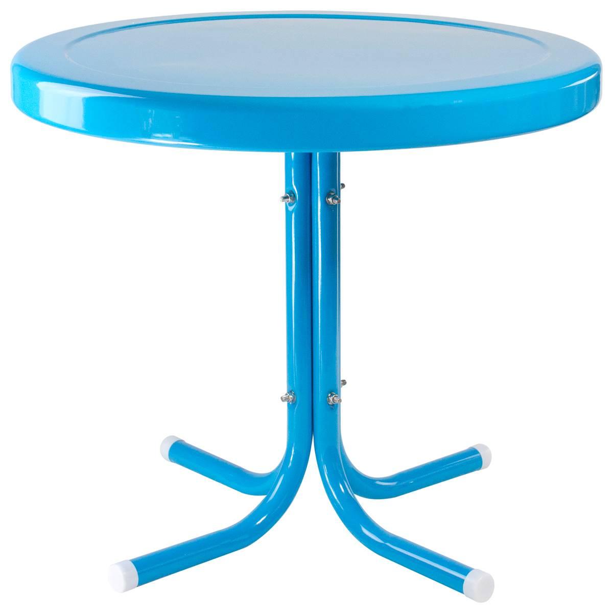 Northlight Seasonal 22in. Retro Tulip Side Table - Turquoise Blue