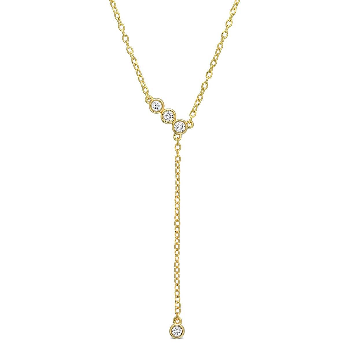 Gold Plated 1/8ctw Lab Grown Diamond Necklace