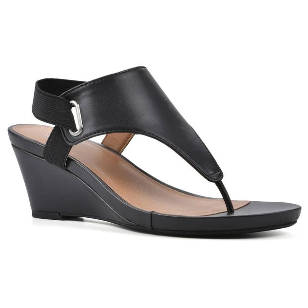 Womens White Mountain All Dres Smooth Wedge Sandals