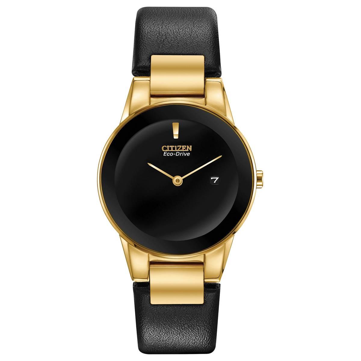 Womens Citizen(R) Gold-Tone Black Dial Watch - GA1052-04E