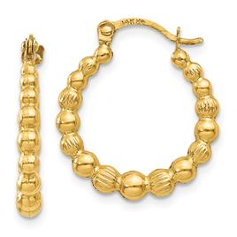 Gold Classics(tm) 14kt. Gold Beaded Hoop Earrings