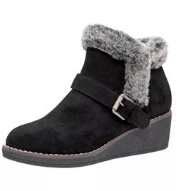 Womens New @ttitude Rhodes Ankle Boot With Faux Fur Trim