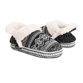 Womens MUK LUKS(R) Magdalena Ruched Slippers - Ivory/Fair Isle