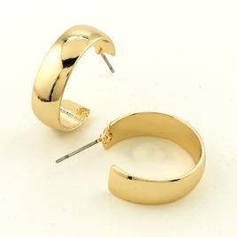 Freedom Nickel Free Gold Tone Wide Hoop Earrings