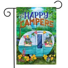Briarwood Lane Happy Campers Floral Garden Flag