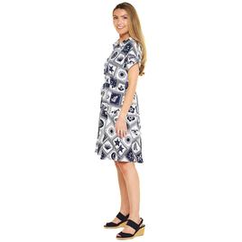 Womens Kathy Ireland Short Sleeve Lobster Coastal Shirtdress