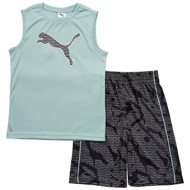 Boys (8-20) Puma® 2pc. Muscle Tee & Shorts Set - Modern Mint