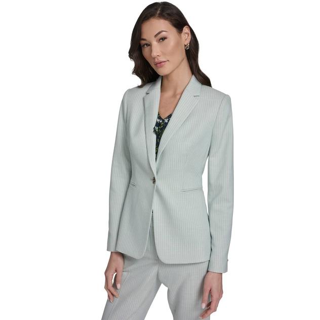 Womens Tommy Hilfiger Notch Lapel Collar Pinstripe Blazer